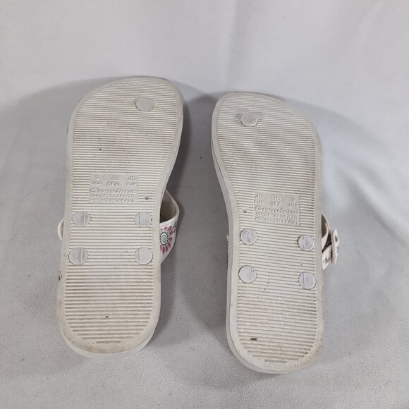 Grendene Ipanema Womens 9 38 White Floral Sandals Flip Flops Thong Pink Anatomic - Picture 10 of 12